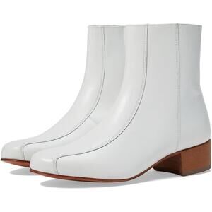 Florsheim Mens Duke Ankle Boots US 11 EEE EU 44 White Leather Zip Up GUC